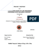 Project Report: "Comprative Study of Life Insurance Companies With Reliance Company" at