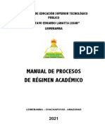 Manual de Procesos de Regimen Academico. Iestp Gell