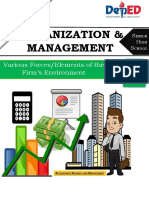 Organization & Management: Various Forces/Elements of The Firm's Environment