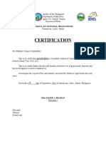 Certification: Camaya-An National High School