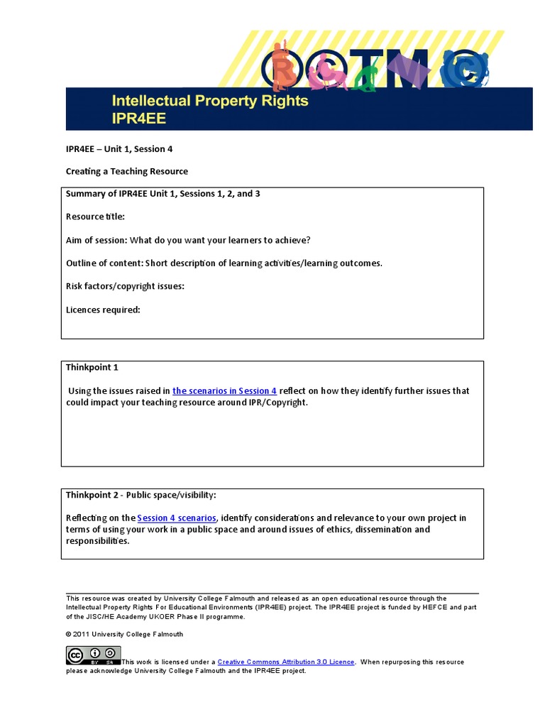 Designing An Online Learning Resource: Reflecting On IPR Issues | PDF ...