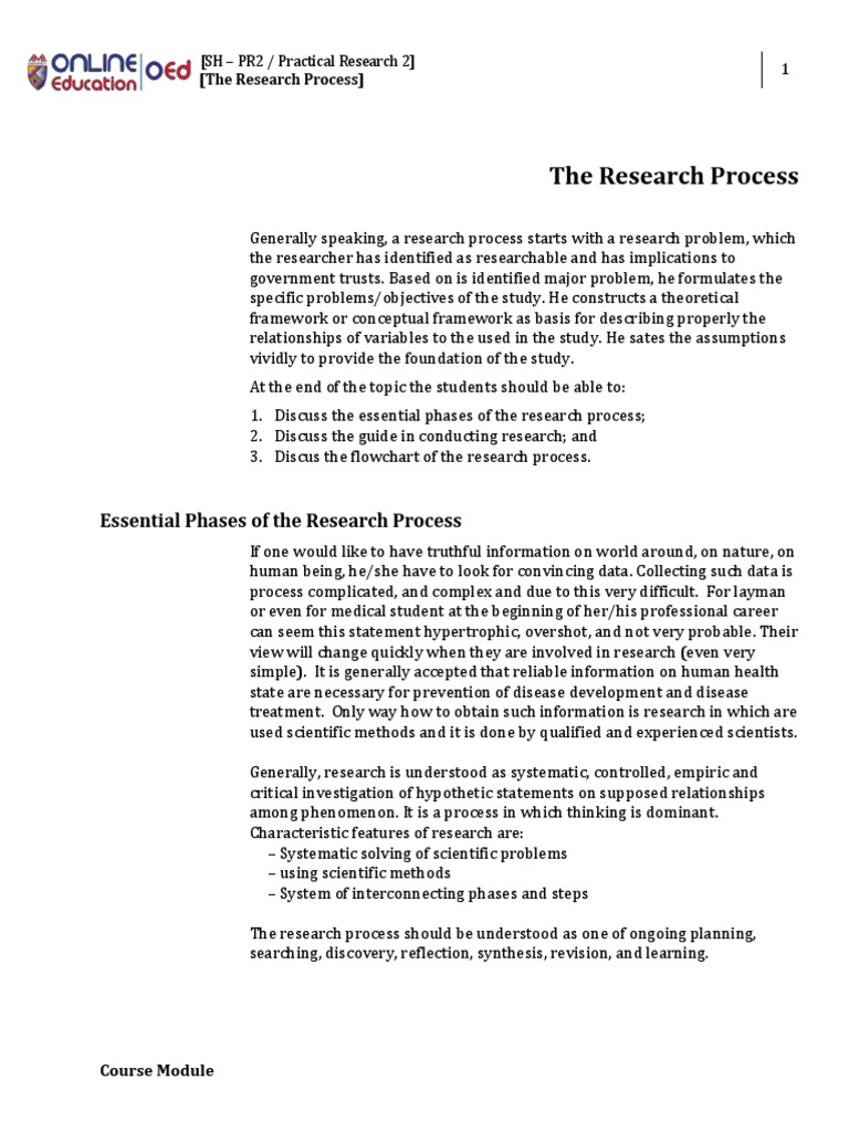 Understanding the Research Process | PDF | Scientific Method | Academic ...