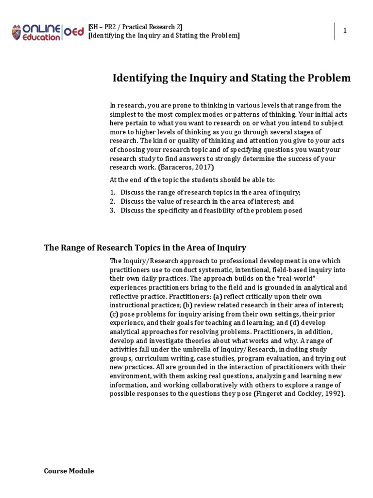 The Value of Research in Inquiry | PDF | Inquiry | Research And Development