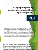 Wastong Paggamit NG Talaan Sa Pagsasapamilhan NG Inaning Gulay