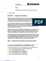 Lenovo B470e Regulatory Notice