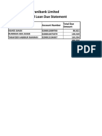 Agranibank Limited Personal Loan Due Statement: Name of Account Account Number Total Due Amount