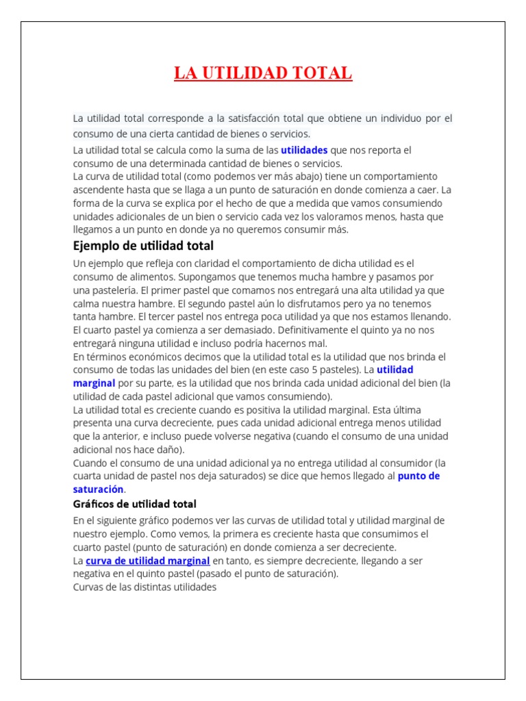 Curvas de Utilidad: Total y Marginal | PDF | Utilidad | Utilidad marginal