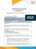 Guía de Actividades y Rúbrica de Evaluación - Unidad 2 - Fase 2 - Crónica Fotográfica