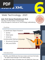 Json & XML: Web Technology: 2021