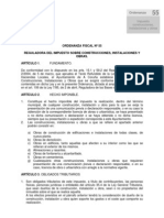 Ordenanza Fiscal nº 55-2011-Reguladora del impuesto sobre construcciones, instalaciones y obras. (1)
