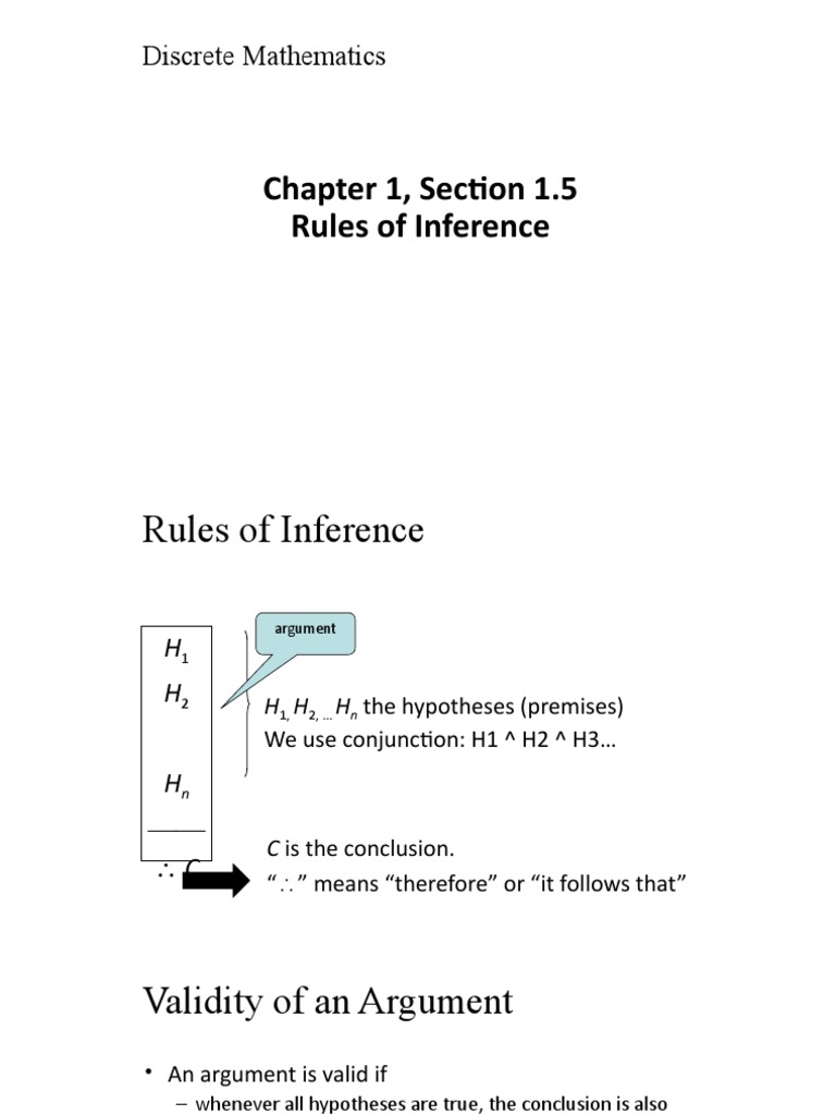Rules of Inference in Discrete Mathematics | PDF | Argument | Inference