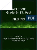 Filipino 9 Lesson 1