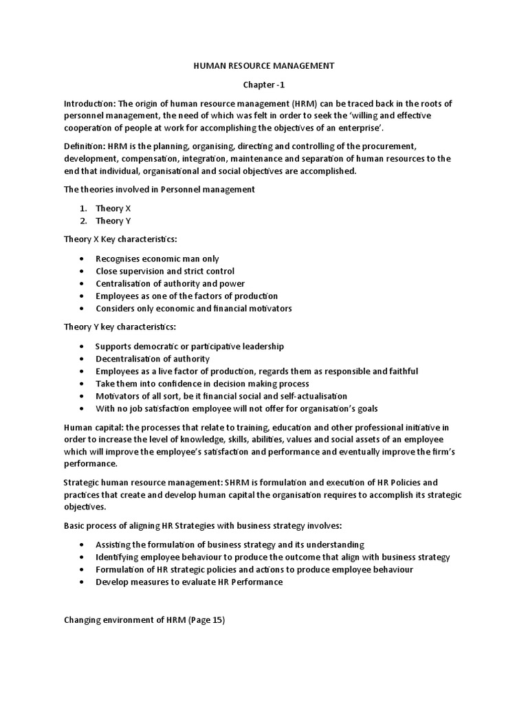 Human Resource Management Overview | PDF | Human Resource Management ...