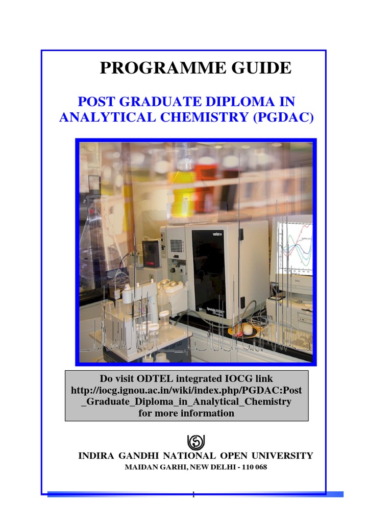 Programme Guide: Post Graduate Diploma in Analytical Chemistry (Pgdac ...