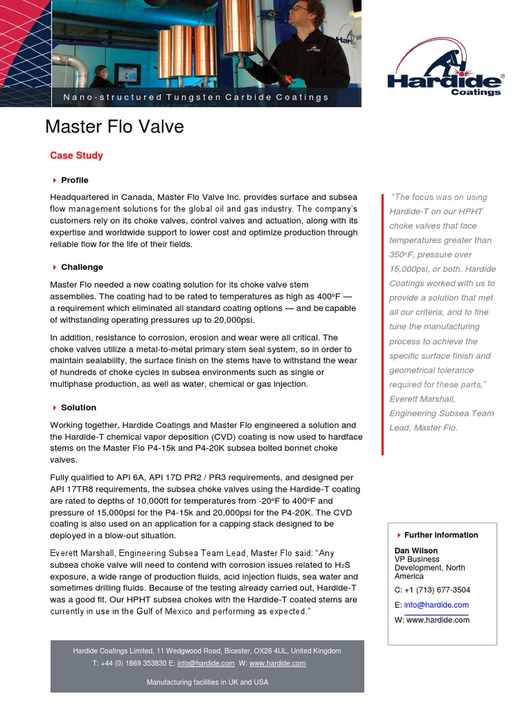 Master Flo Valve Case Study PDF Valve Subsea (Technology)