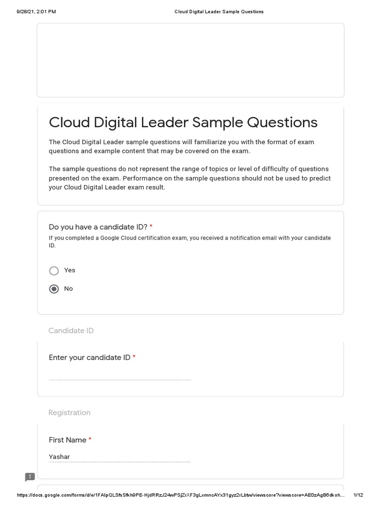 Cloud Digital Leader Sample Questions PDF Cloud Computing