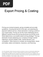 Export Pricing & Costing