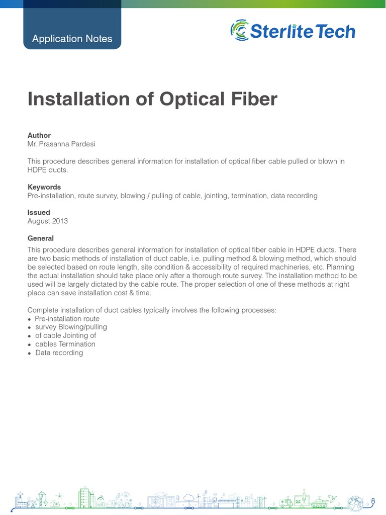 Installation Of Optical Fiber A Comparison Of Dry Versus Gel Filled