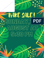 Bake Sale Menu - Sunday August 1st at 5:30pm
