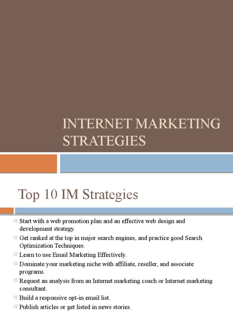 Top 10 Internet Marketing Strategies | PDF | Search Engine Optimization ...