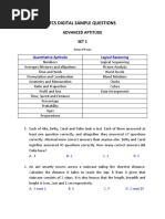 Tcs Digital Sample Questions: Advanced Aptitude Set 1