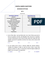 Tcs Digital Sample Questions: Advanced Aptitude Set 1