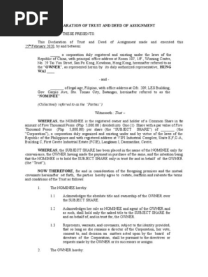 Declaration of Trust