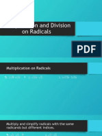 Multiplication and Division On Radicals
