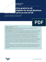 P-05-968: Pay Coronavirus grants to all businesses eligible for Small Business Rate Relief same as rest of UK