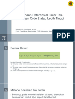 Persamaan Differensial Linier Tak-Homogen Orde 2 Atau Lebih