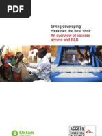 Download Giving Developing Countries the Best Shot An overview of vaccine access and R by Oxfam SN52828836 doc pdf