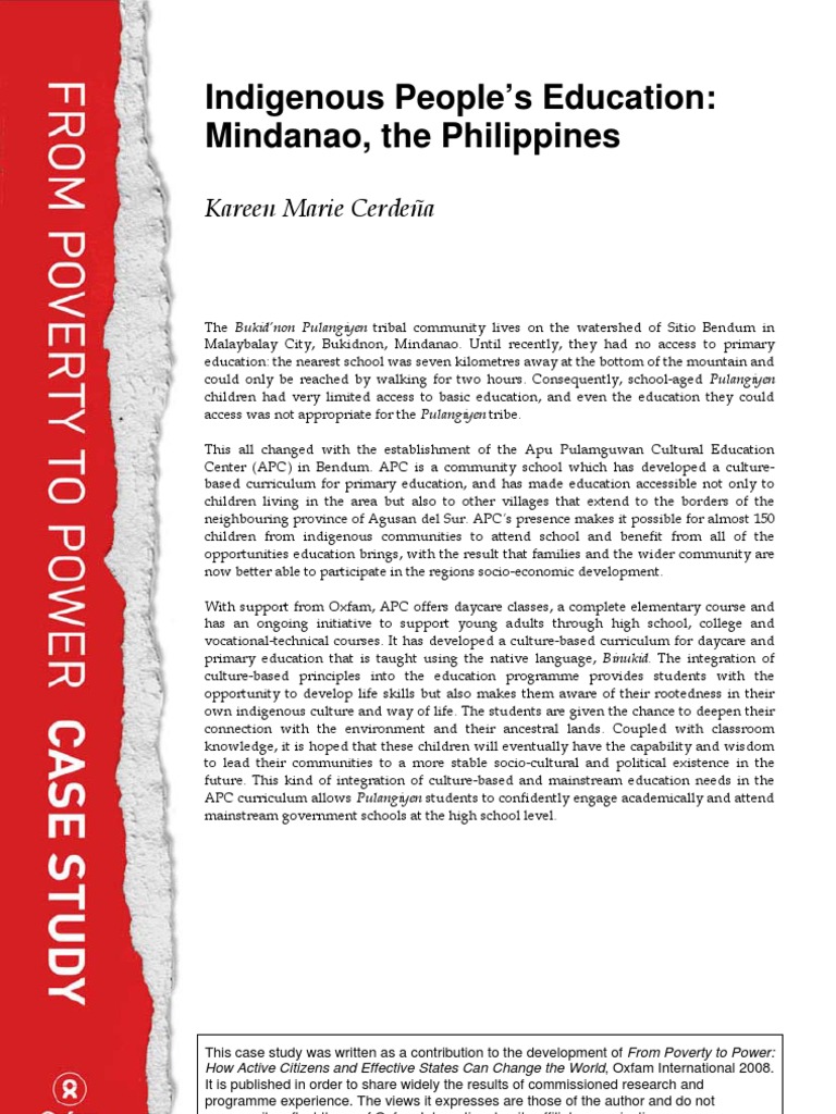 Indigenous People's Education: Mindanao, The Philippines | PDF ...