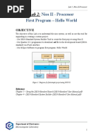 Nios II - Processor First Program - Hello World: Objective