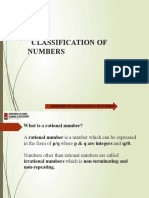 Classification of Numbers and Divisiblity Rule