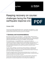 Keeping Recovery On Course: Challenges Facing The Pakistan Earthquake Response One Year On