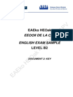 Eeooii de La Cav English Exam Sample: Eaeko Heoak