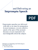 Organizing and Delivering Impromptu Speech