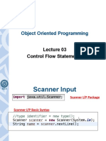 Object Oriented Programming: Control Flow Statements