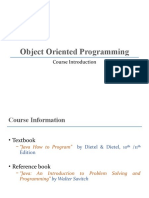 Object Oriented Programming: Course Introduction