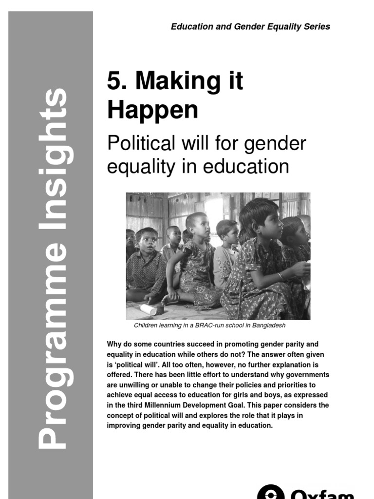 Making It Happen: Political Will For Gender Equality in Education | PDF ...