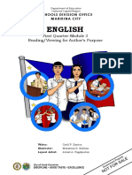 English: First Quarter-Module 3 Reading/Viewing For Author's Purpose