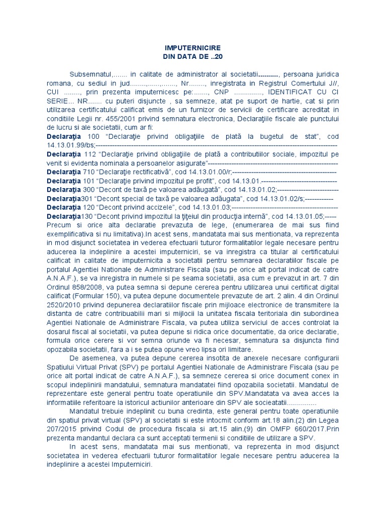 Model Procura SPV | PDF