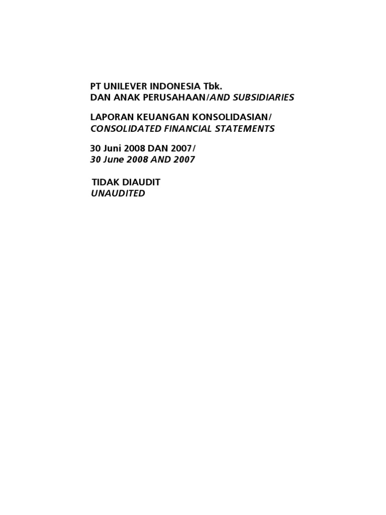 Laporan Keuangan Pt Unilever