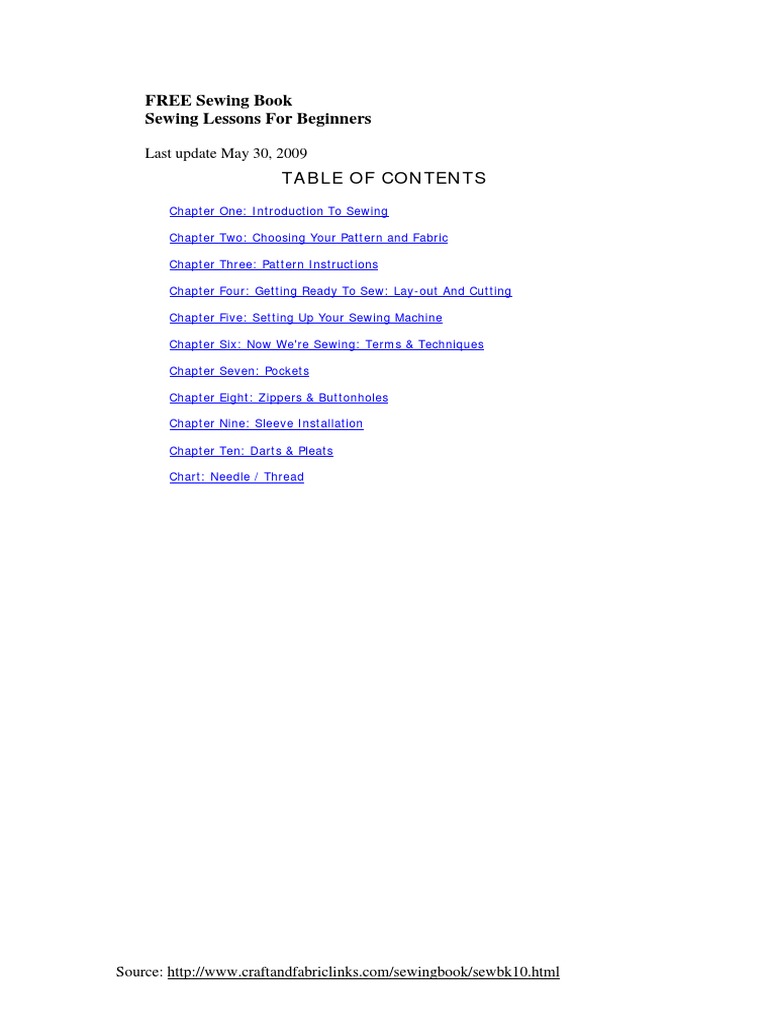 FREE Sewing Book PDF