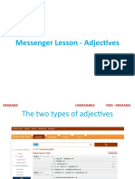 Messenger Lesson - Adjectives Types