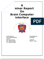 A Seminar Report On Brain Computer Interface