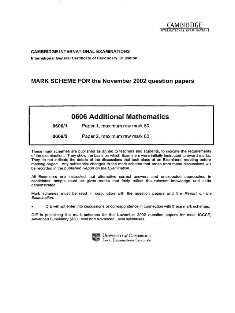 0606 w02 Ms 1 | PDF