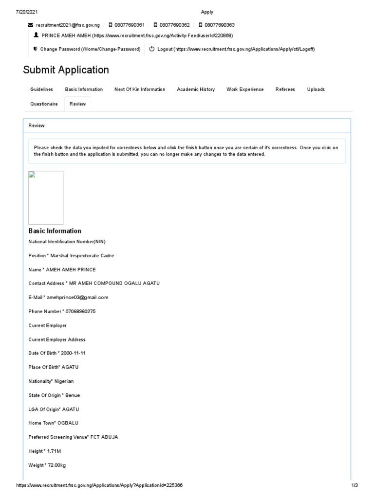 FRSC Application Submission Guide | PDF | Justice | Crime & Violence