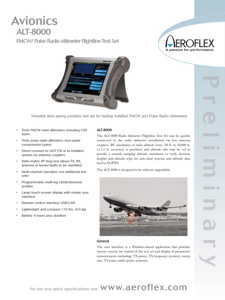 Avionics: FMCW/ Pulse Radio Altimeter Flightline Test Set | Download ...