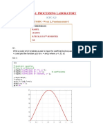 Signal Processing Laboratory: TOPIC-Week 2, Fundamentals-I